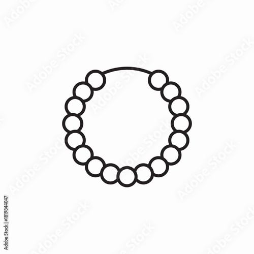 necklace pearl icon sign vector