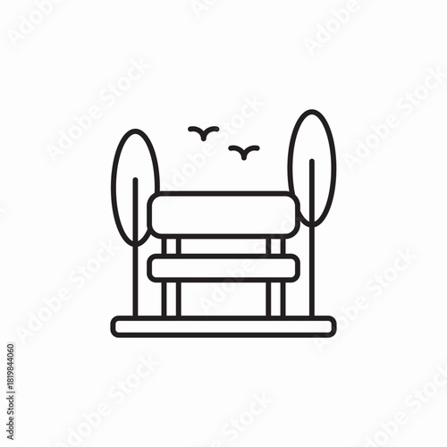 park bench icon sign vector