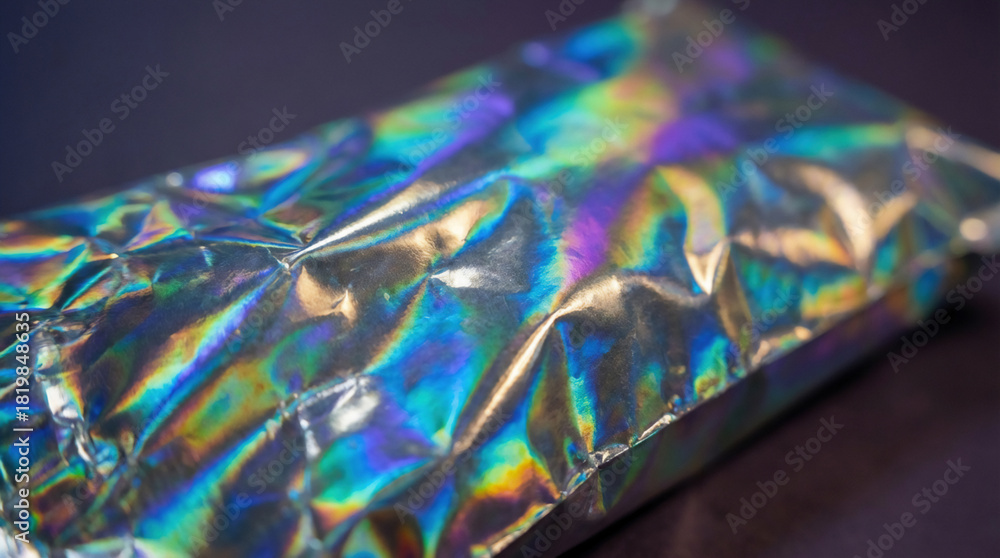 Fototapeta premium Holographic Foil Reflecting Rainbow Spectrum Iridescent Texture