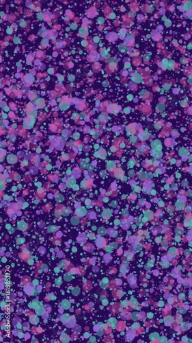 Abstract vertical moving background. Animated minimalistic design in bright colors. Circular motion of splashes of different colors. Animated 4k video