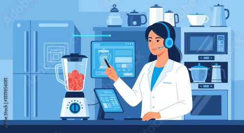 Modern kitchen appliance assistance service using digital technology and a professional consultant