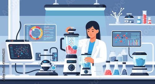 Scientist Concocting Innovative Blends in a Modern Research Laboratory Setting
