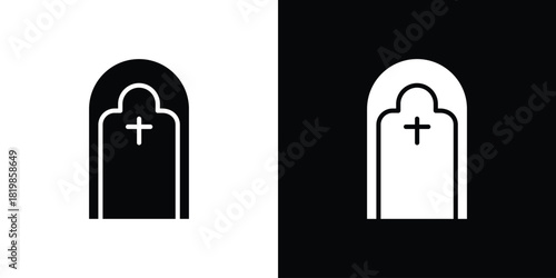 Tombstone icons. Simple solid style. Glyph vector illustration isolated