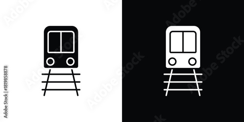 Train icons. Simple solid style. Glyph vector illustration isolated