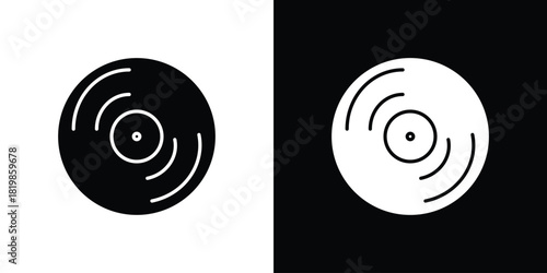 Vinyl icons. Simple solid style. Glyph vector illustration isolated