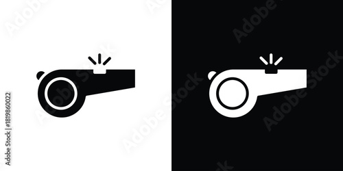 Whistle icons. Simple solid style. Glyph vector illustration isolated