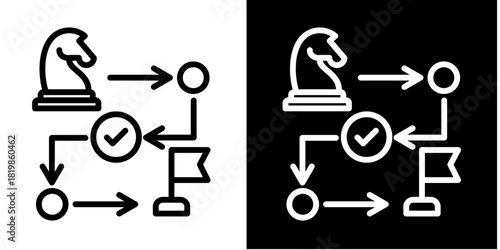 Roadmap  Icon Set White Style Collection
