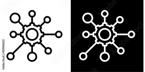 Connection Nodes  Icon Set White Style Collection
