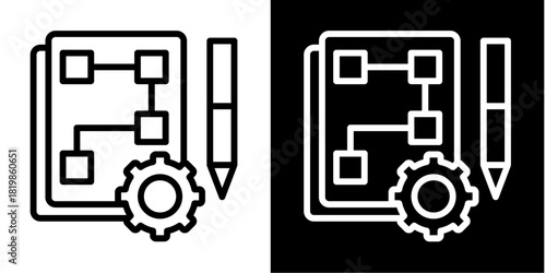 Plan Document  Icon Set White Style Collection
