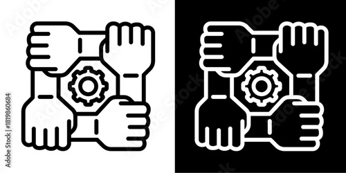 Team Collaboration  Icon Set White Style Collection
