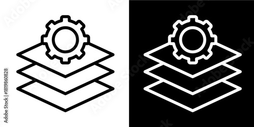 Management Layers  Icon Set White Style Collection
