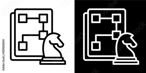 Strategic Workflow  Icon Set White Style Collection