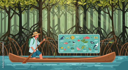 Paddling through a tranquil mangrove ecosystem for an enriching nature exploration