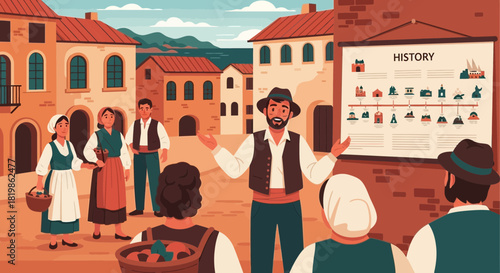 A Historical Tour in a Charming Old Town, Depicting Local Culture and Heritage