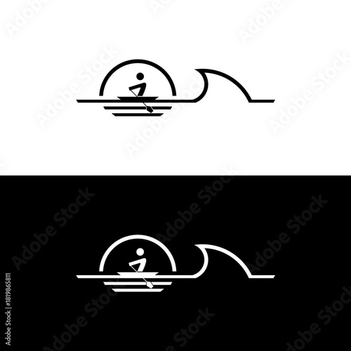 Photos Beautiful Sea Rowing Icon Set