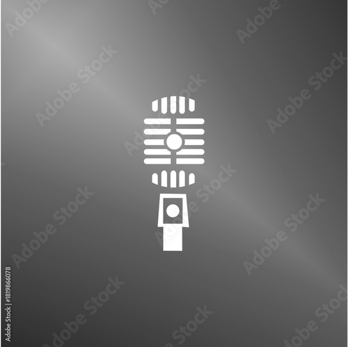 Photography Vector illustration of isolated retro, vintage microphone.