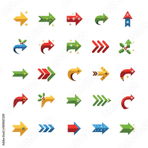 Festive Arrow Collection HolidayThemed Directional Graphics for Seasonal Designs.