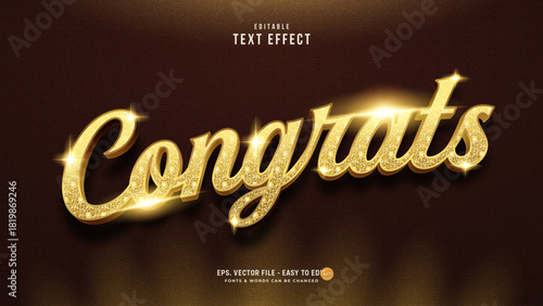Congrats Gold Glitter Script Text Effect