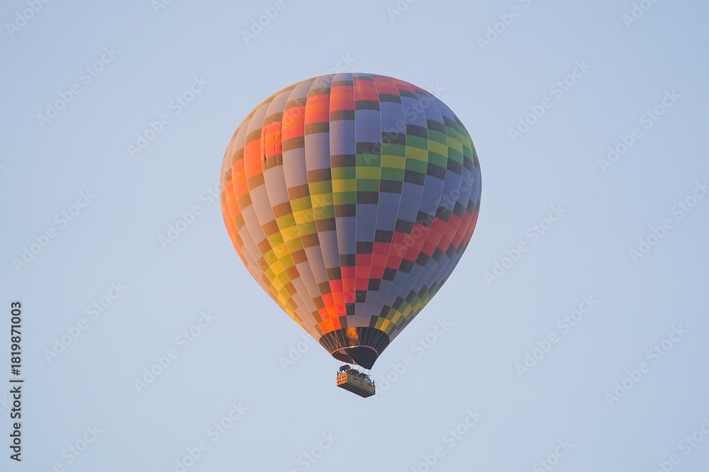 Naklejka premium Hot Air Balloon over Cappadocia Valleys in Nevsehir, Turkiye