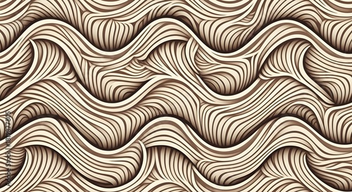 Abstract wavy line patterns seamlessly repeating, forming a stylish decorative background texture
