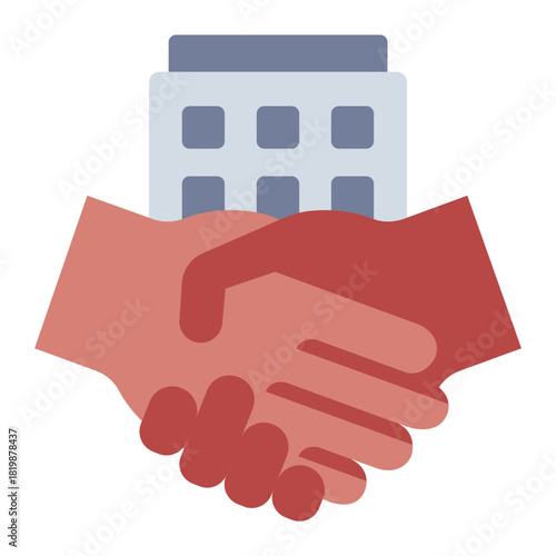 agreement flat icon. contract deal. client approval. office meeting