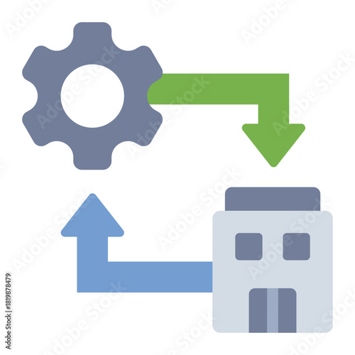 integration flat icon. system link. workflow sync. corporate area