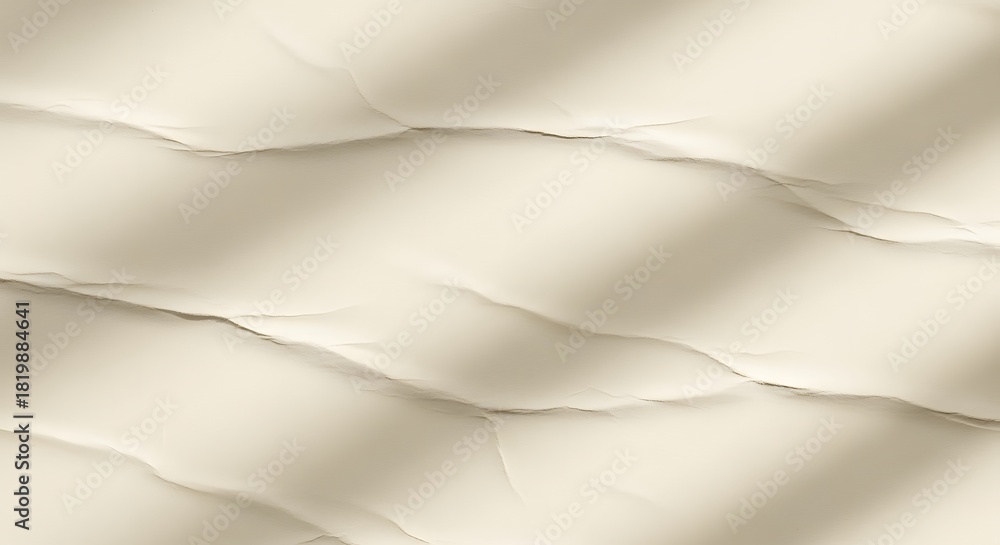 Fototapeta premium Elegantly creased beige paper texture providing a soft and inviting abstract background, perfect for sophisticated design projects, web layouts, and artistic compositions