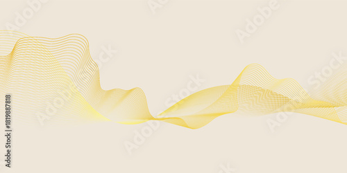 Abstract luxury background with gold wavy curve lines pattern (guilloche curves) in premium colors. Elegant vector golden diagonal striped texture template for banner, business card, headline backdrop
