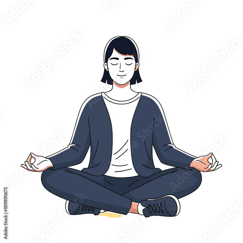 Person meditating in a calm pose