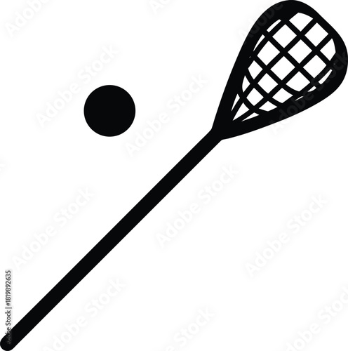 Lacrosse stick and ball graphic