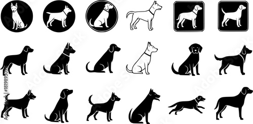 Dog silhouette, Dog silhouettes, Dog, Dog breeds silhouette, Dog icon, Dog clipart, Dog logo