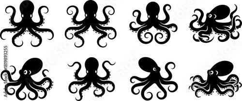 Octopus silhouette, Octopus vector, Octopus, Octopus silhouettes, Octopus clipart, Octopus icon