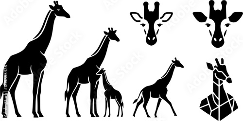 Giraffe silhouette, Giraffe, Giraffe silhouettes, Giraffe vector illustration, Giraffe clipart