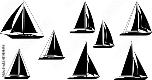Sailboat Silhouette, Yacht Sailboat Silhouette, Sailing Boat Silhouette, Sailboat Icon, sailboat Sailboat Vector, Sailboat