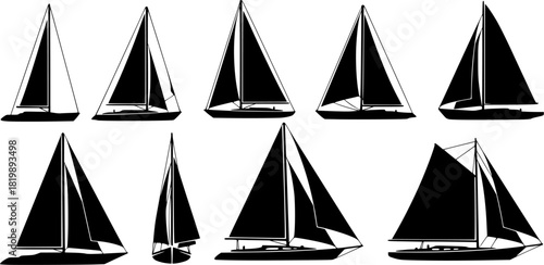 Sailboat Silhouette, Yacht Sailboat Silhouette, Sailing Boat Silhouette, Sailboat Icon, sailboat Sailboat Vector, Sailboat
