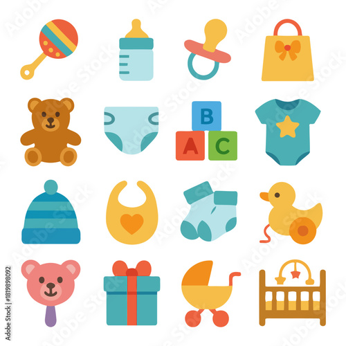 Baby Essentials: A delightful assortment of baby essentials, showcasing items perfect for newborns and infants, symbolizing comfort and joy.