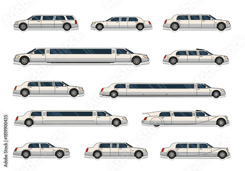 Variety of Luxury Limousines A Collection of Sleek and Elegant Transportation Vehicles