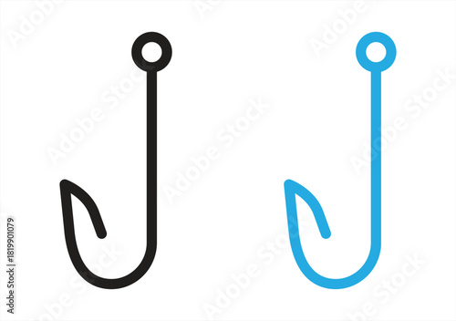 fishing hook icon, eps 10, vector illustration