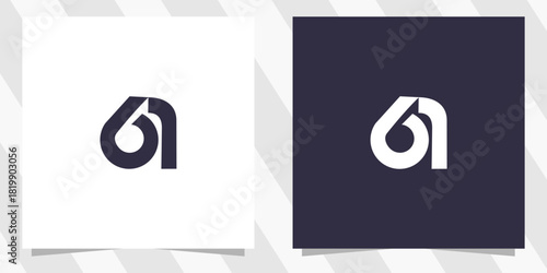 number 61 logo design vector