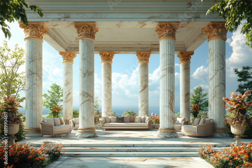 Fototapeta Naklejka Na Ścianę i Meble -  A Cinematic View of Elegant Outdoor Architecture