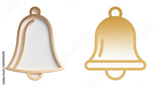 Minimal elegant Christmas bell with soft golden gradient, modern vector illustration ideal for refined festive seasonal designs. Christmas bells illustration