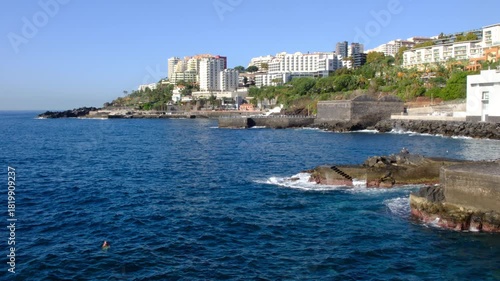Funchal, Madeira, coastline near Lido, Madeira Island, Portugal