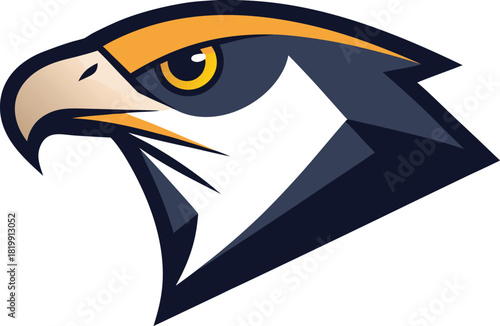 Stylized falcon head profile logo with sharp angular design elements