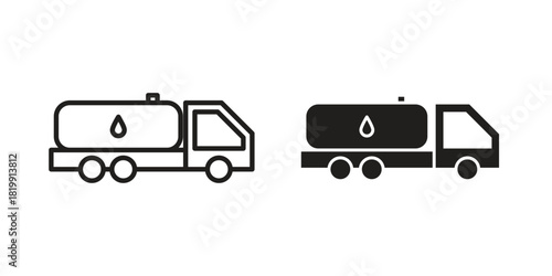 Tank truck icon concept outline symbol design. Simple element illustration.