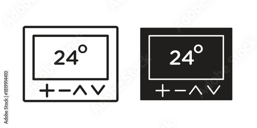 Thermostat icon concept outline symbol design. Simple element illustration.