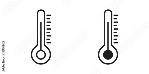 Thermometer icon concept outline symbol design. Simple element illustration.