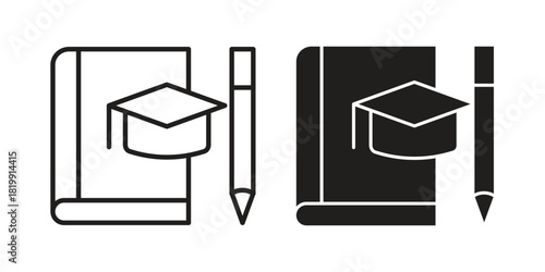 Thesis icon concept outline symbol design. Simple element illustration.