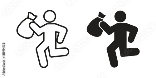 Thief icon concept outline symbol design. Simple element illustration.