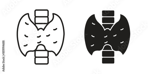 Thyroid gland icon concept outline symbol design. Simple element illustration.