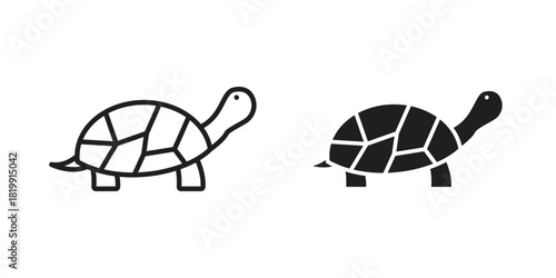 Tortoise icon concept outline symbol design. Simple element illustration.